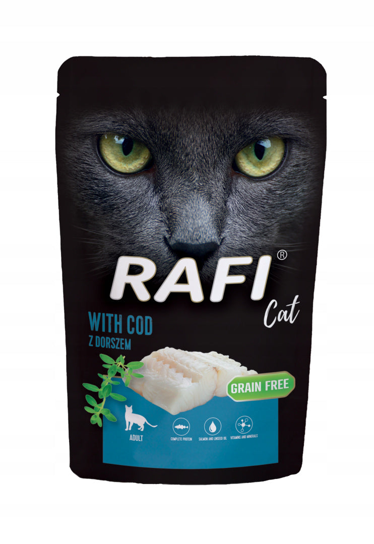 WET CAT FOOD RAFI COD 10X100G Packaging status original