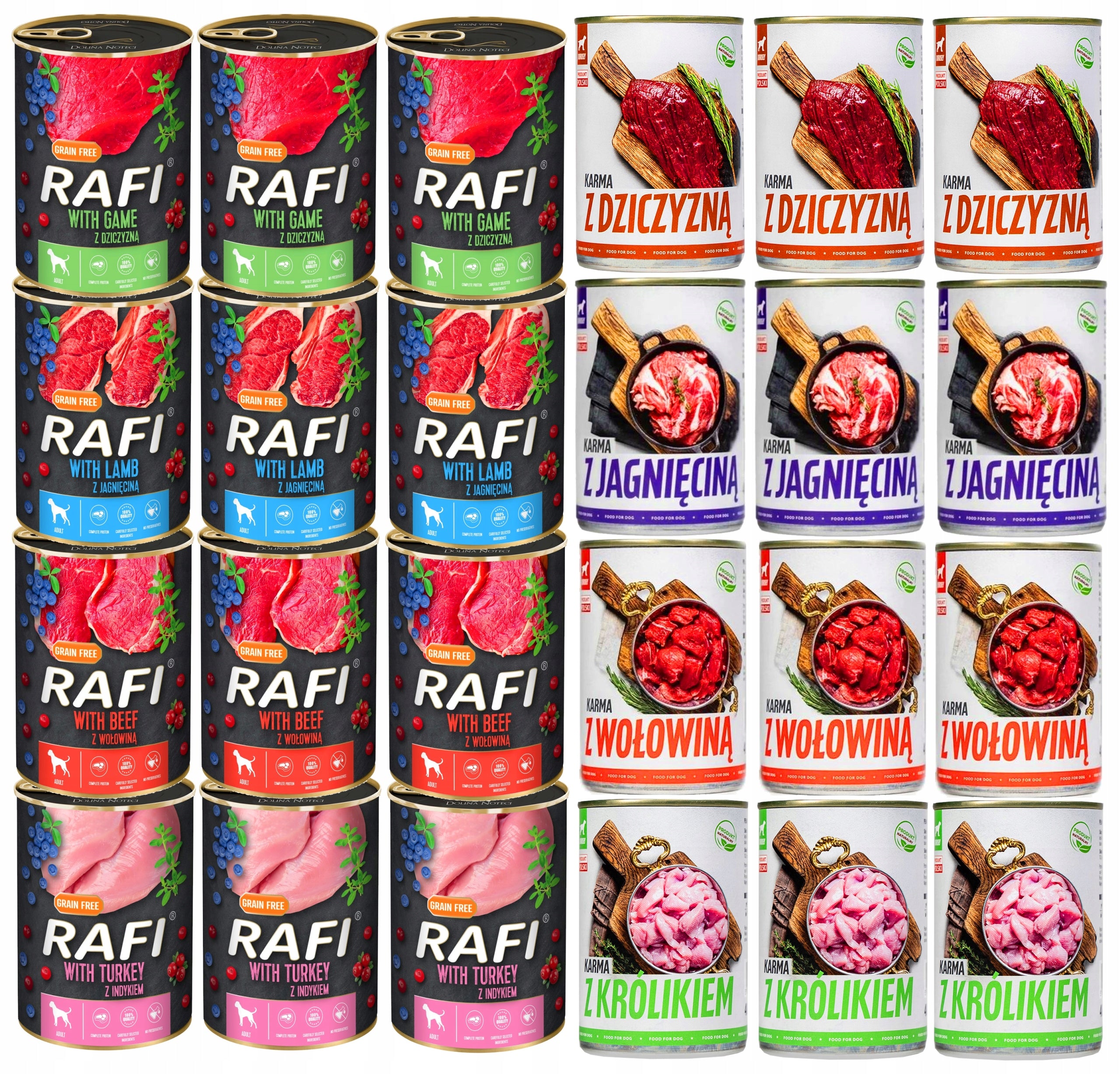 WET DOG FOOD RAFI x TUF TUF MIX SET 24 X 400G
