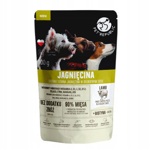 WET FOOD FOR DOGS CHOPPED LAMB 100G PETREPUBLIC