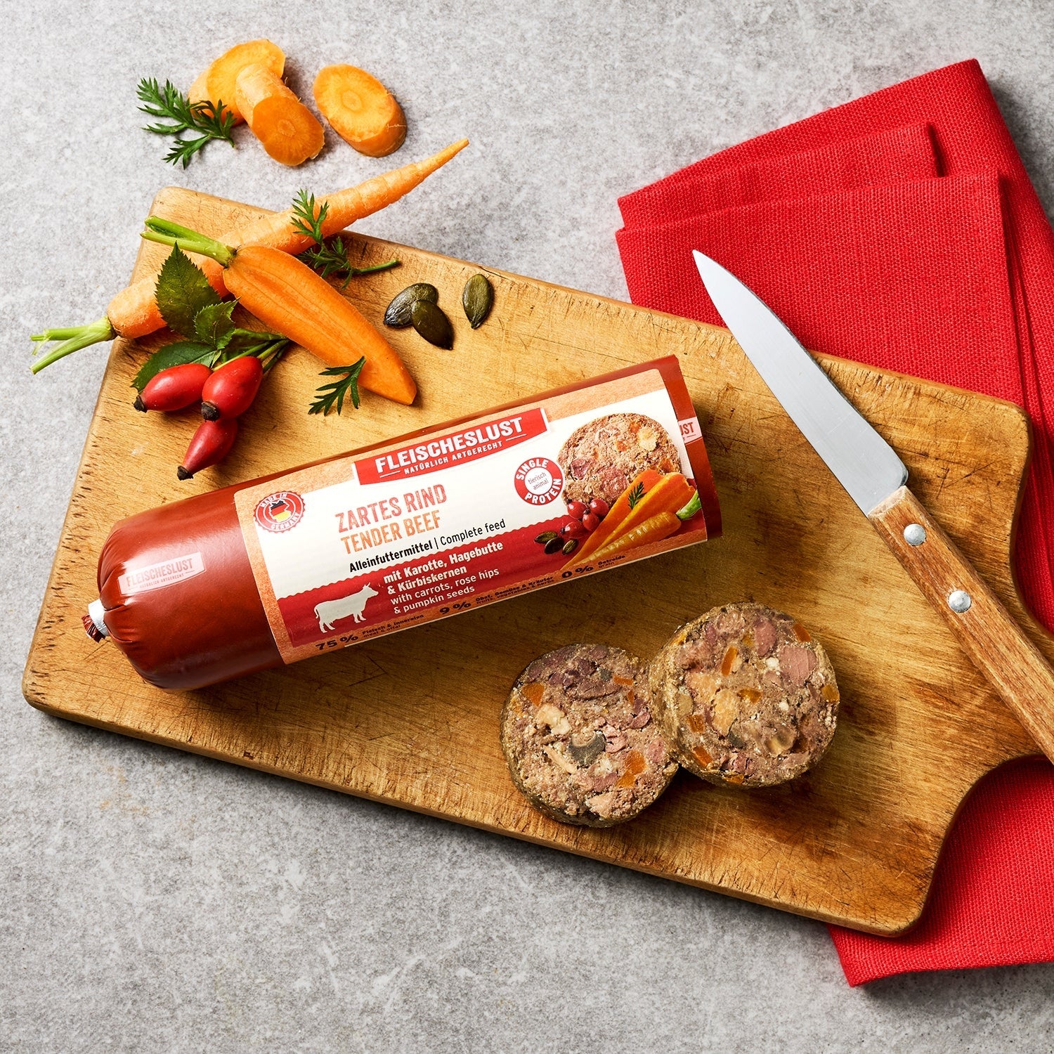 WET FOOD FOR DOGS Fleischeslust Meatlove 400 g BEEF WITH CARROTS Brand MeatLove