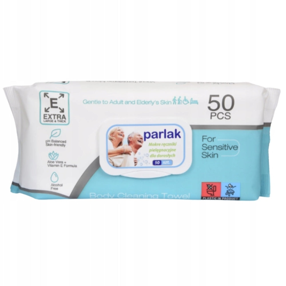 WET WIPES CARE TOWELS FOR SENIORS PARLAK 50 PIECES