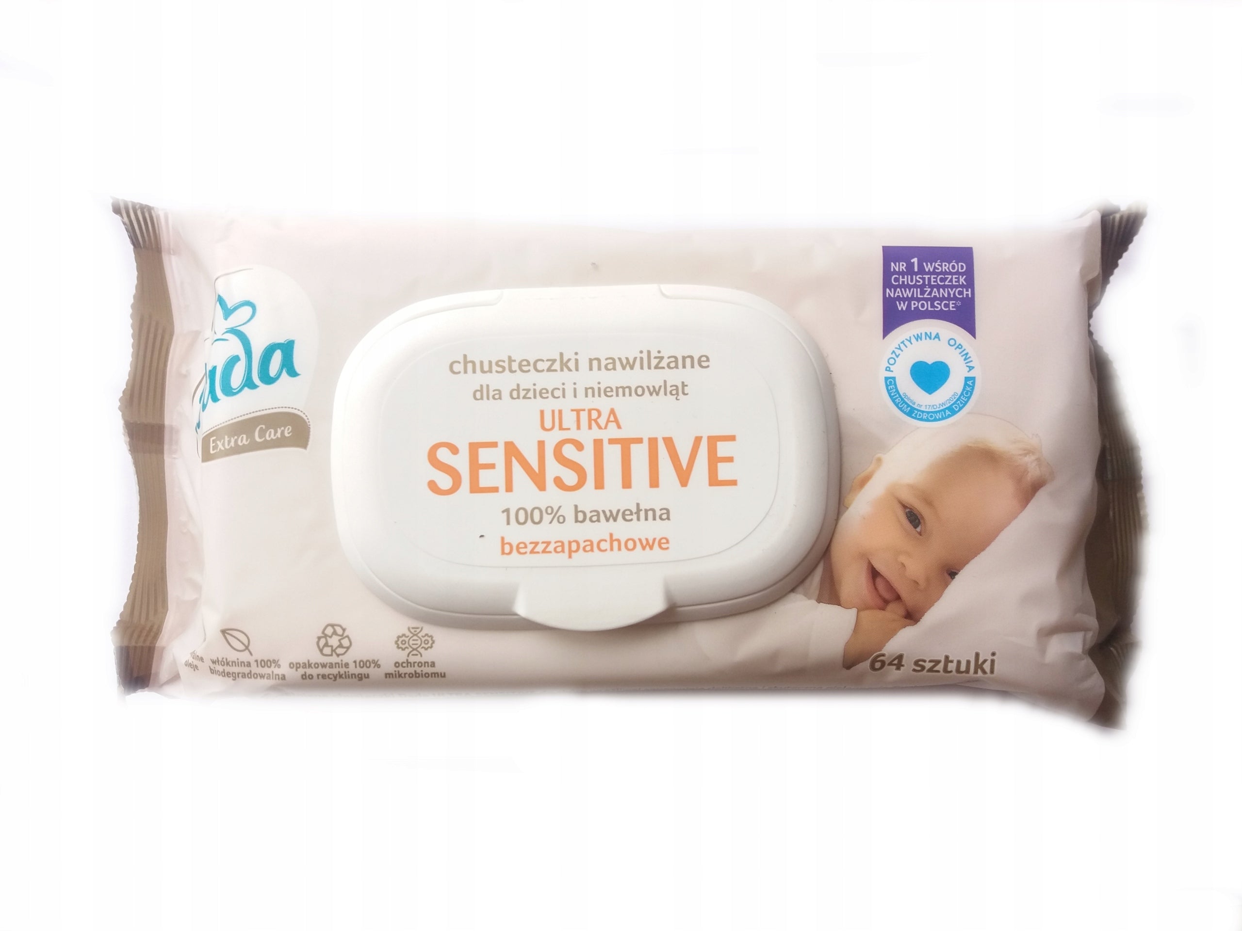 WET WIPES DADA EXTRA CARE SENSITIVE UNSCENTED 64 pcs. Manufacturer code 5908272616910