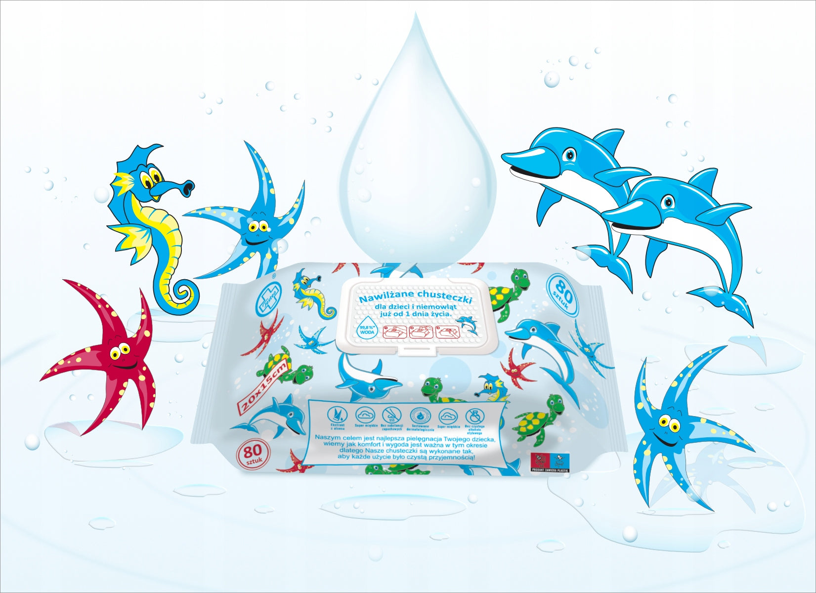 WET WIPES FOR CHILDREN AND INFANTS UP TO 99,8% WATER TESTEO UP TO 80 PCS Manufacturer code 5906358303037