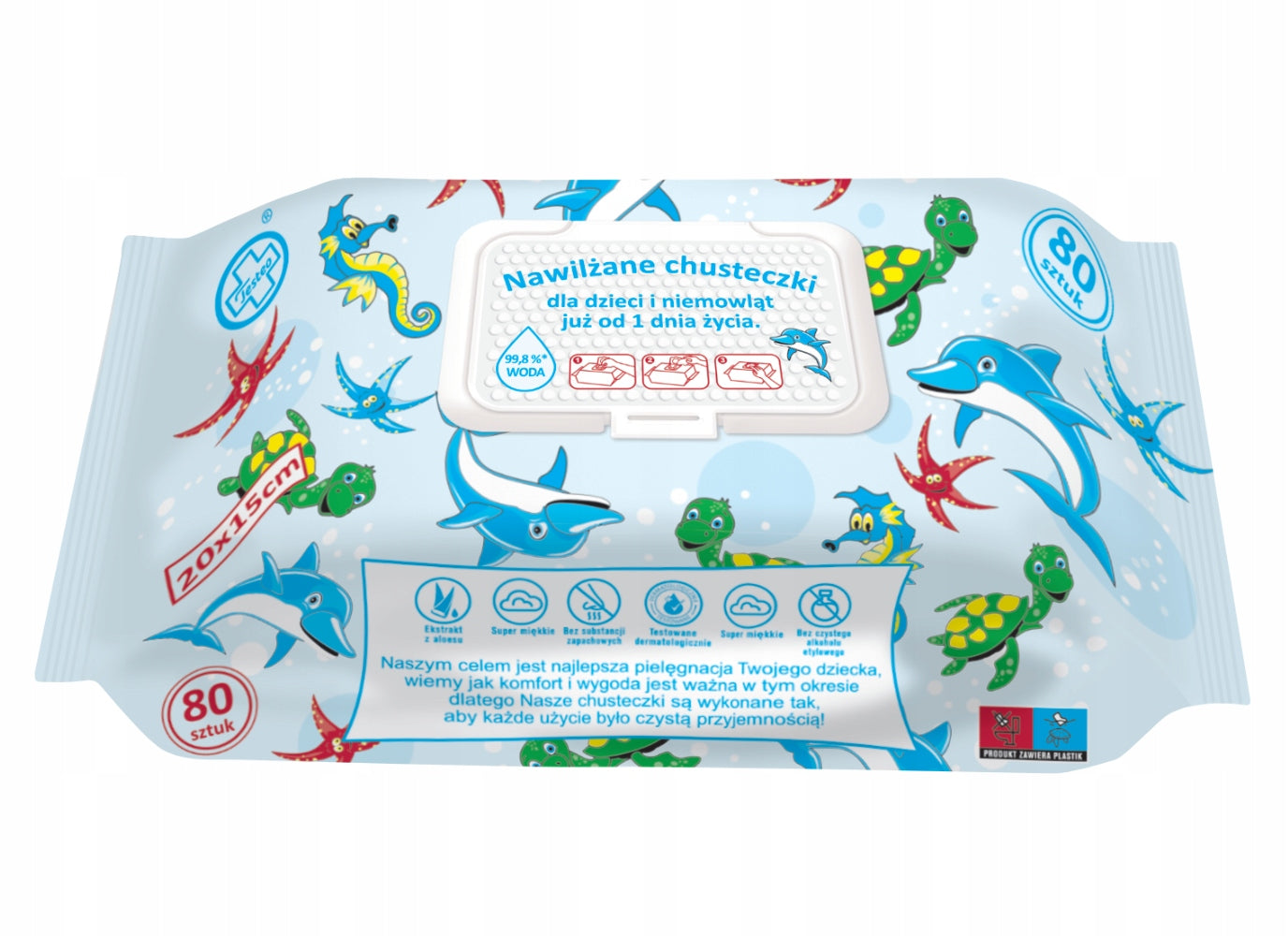 WET WIPES FOR CHILDREN AND INFANTS UP TO 99,8% WATER TESTEO UP TO 80 PCS