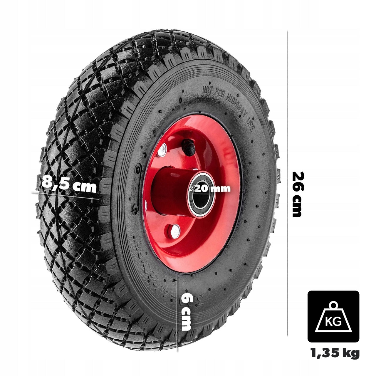 WHEEL FOR TROLLEY 4 PR 260x80 mm 3.00/4 WHEELBARROWS PUMPED STRONG WITH INNER TUBE Manufacturer code K16353_2