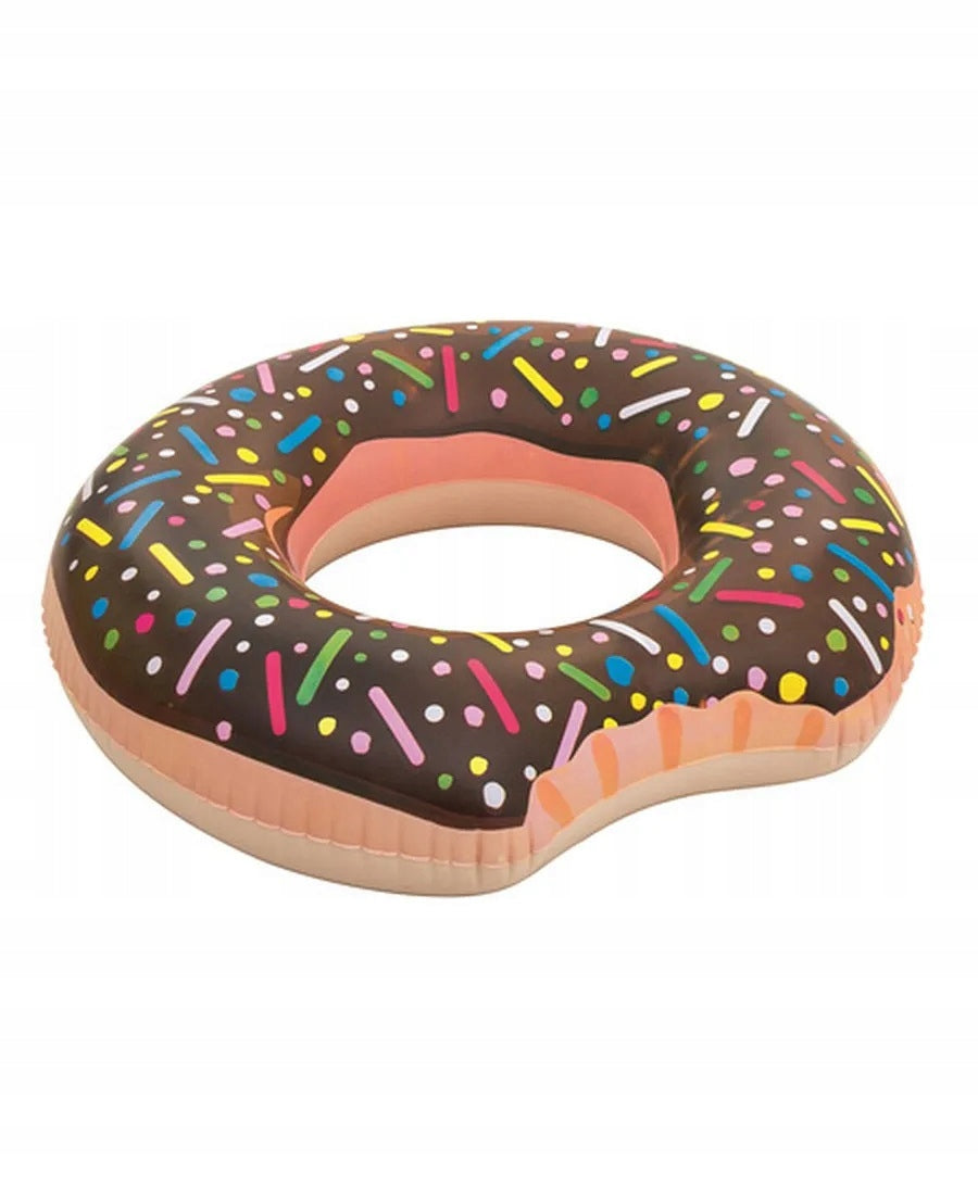 WHEEL INFLATABLE LARGE WATER MATTRESS FOR SWIMMING POOL DONUT CIRCLE 90CM XXL Color brown
