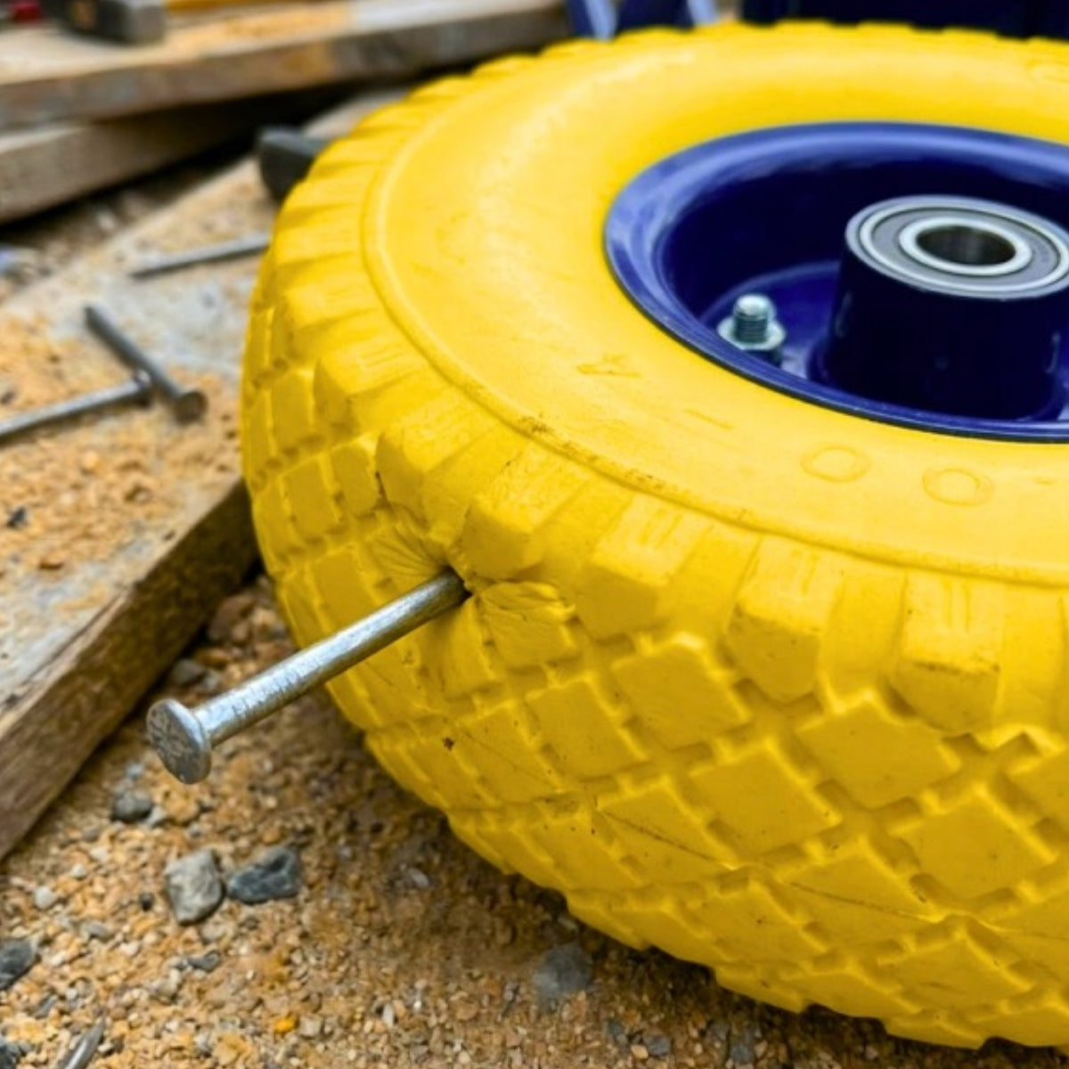 WHEELBARROW TROLLEY TUBELESS 3.00-4 FOAM YELLOW DURABLE LIGHT Length 0.26 m