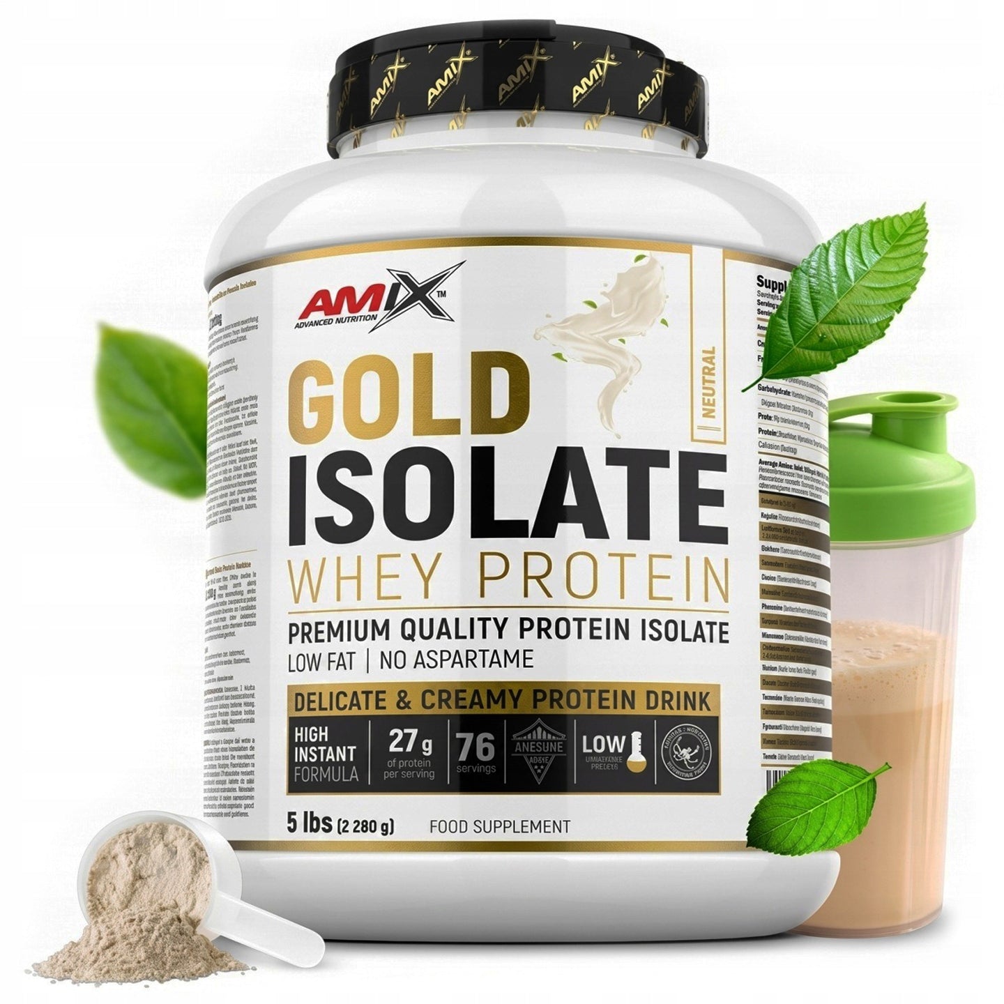 WHEY GOLD Protein Isolate without Sugar 2,2kg High Standard - 75 Servings Packaging status original