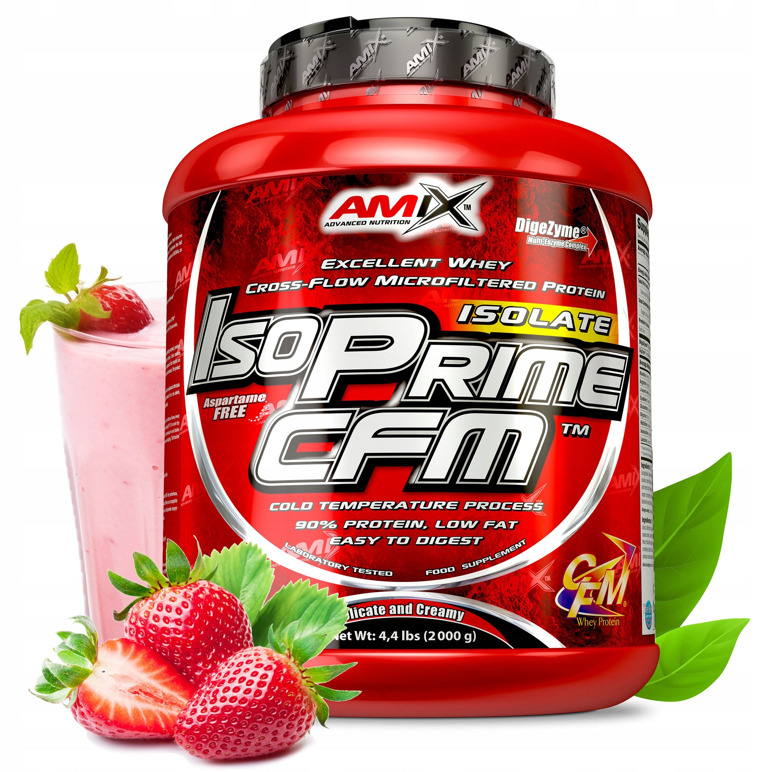 WHEY ISOLATE AMIX ISOPRIME WITHOUT CARBOHYDRATES, SUGAR strawberry, strawberry