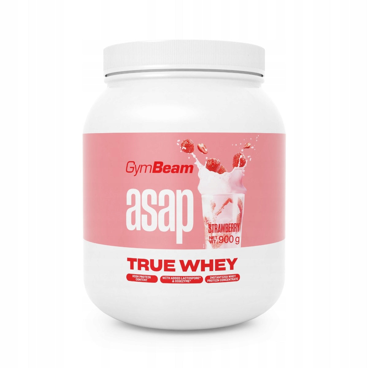WHEY PROTEIN WPC CONDITIONER ASAP TRUE WHEY - GymBeam 900g strawberry