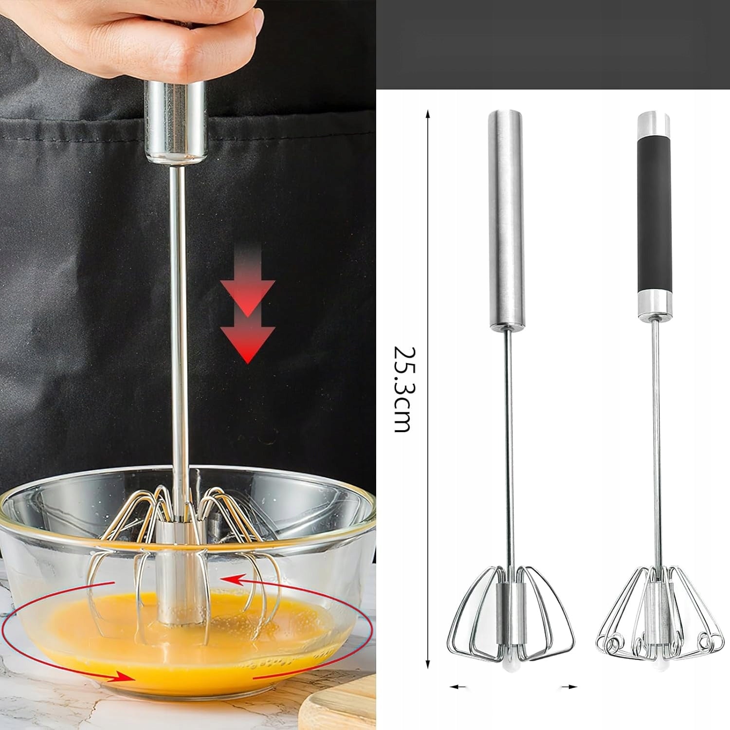 WHISK 2 PIECES SEMI-AUTOMATIC MANUAL STAINLESS STEEL MIXING Manufacturer code 5908140081611