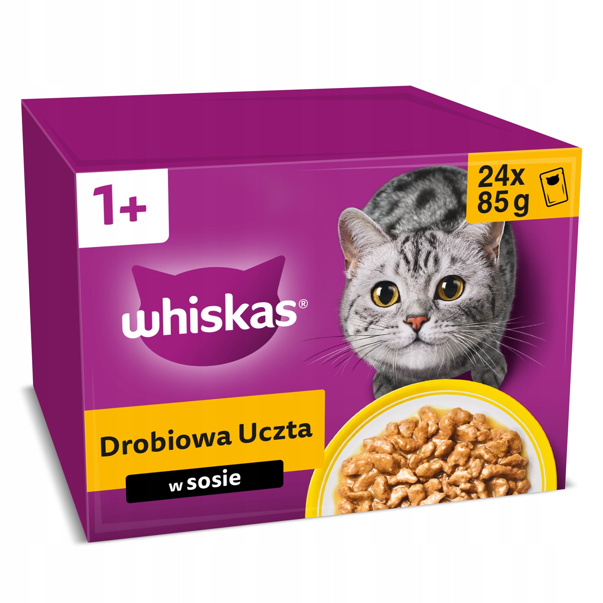 WHISKAS Adult Poultry Feast Wet Cat Food 24 x 85 g