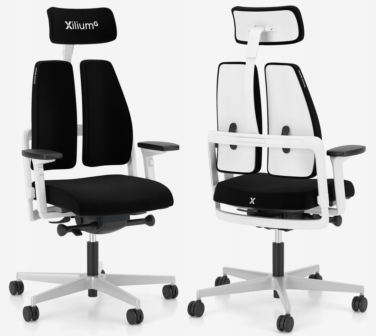 WHITE AND BLACK Ergonomic Office Chair Gaming Swivel Chair Xilium G