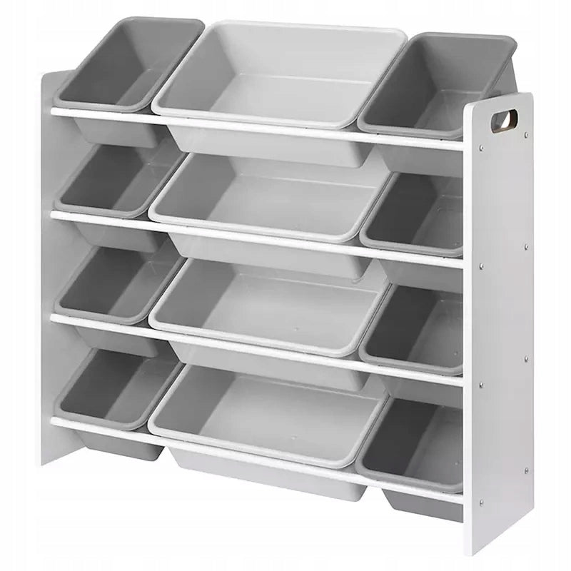 WHITE GREY GRAY BOOKCASE ORGANIZER CONTAINERS FOR CHILDREN'S TOYS FURNITURE
