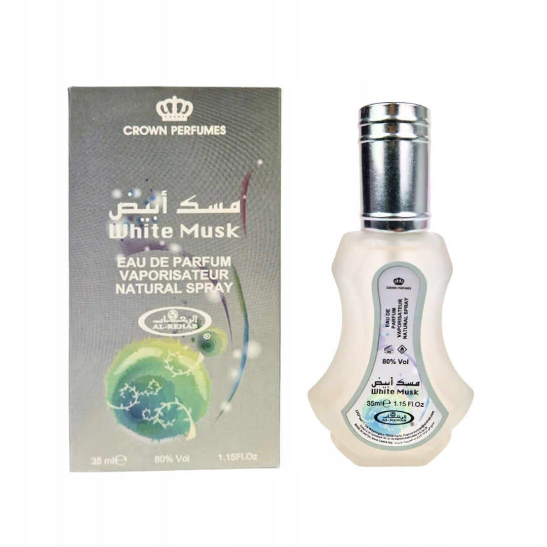 WHITE MUSK PERFUME ARABIC DELICATE POWDER MUSK 35 ML AL REHAB Packaging status original
