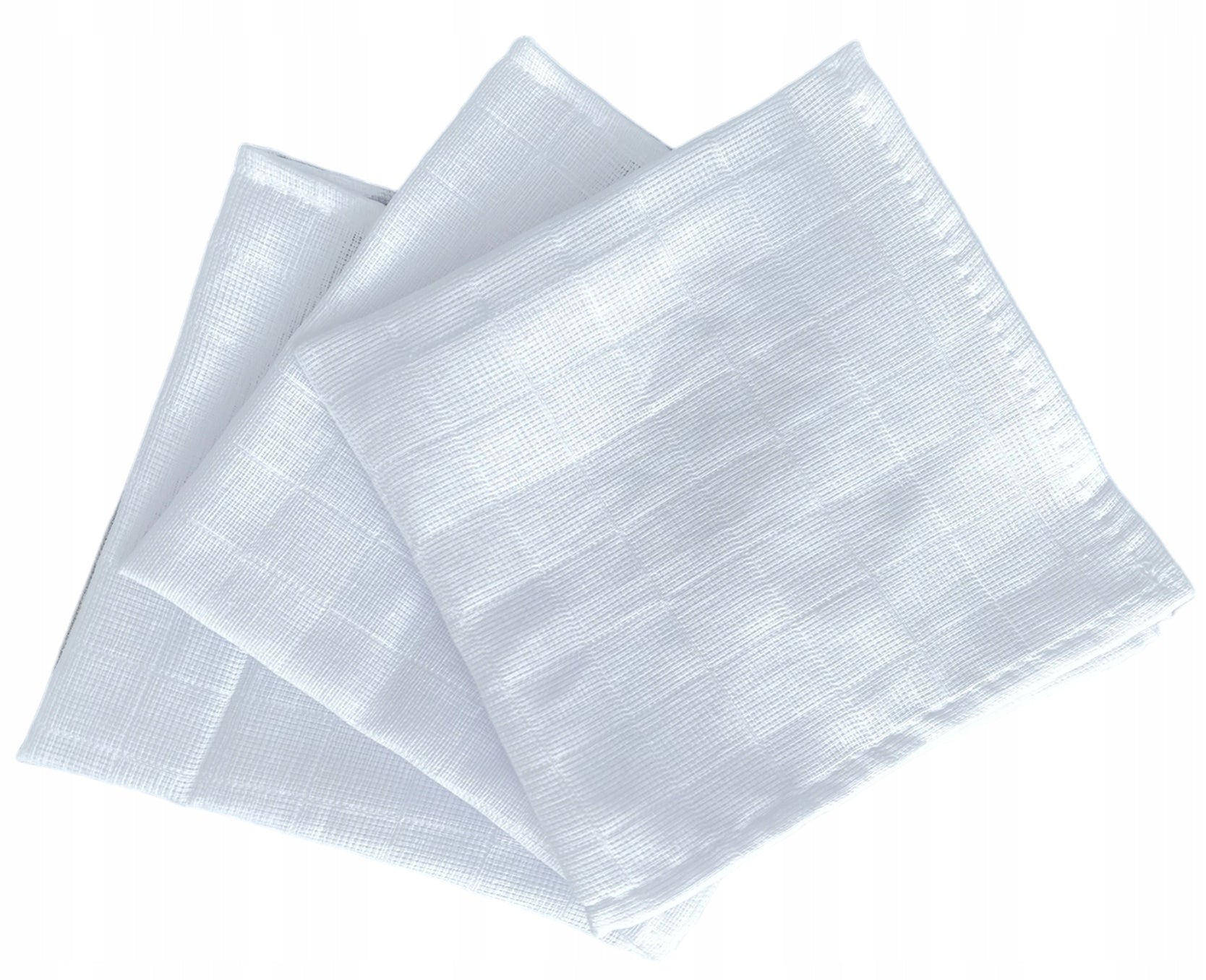 WHITE MUSLIN DIAPERS 30x30 cm 100% COTTON x3 Brand Czas Bobasa