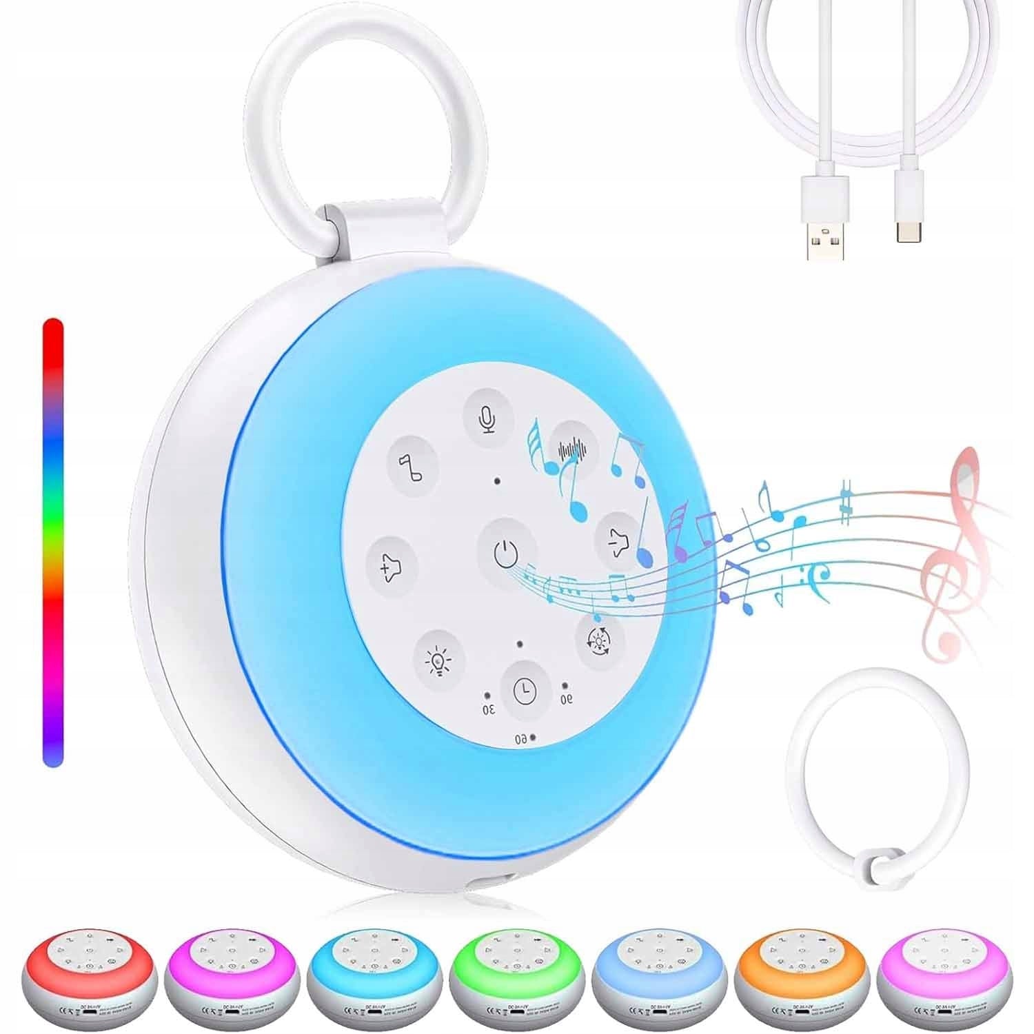 WHITE NOISE GENERATOR SPEAKER DEVICE NIGHT LIGHT WITH 24