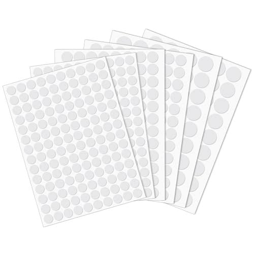 WHITE SELF-ADHESIVE SCREW CAPS FOR FURNITURE 12 15 21 MM 6 SHEETS Brand no brand