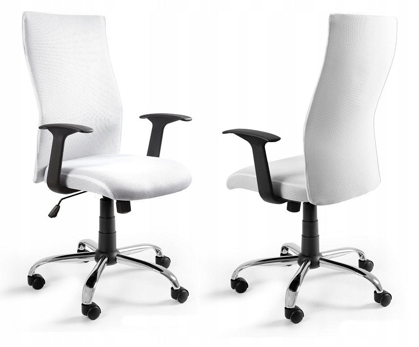 WHITE Swivel office chair BLACK ON BLACK Unique