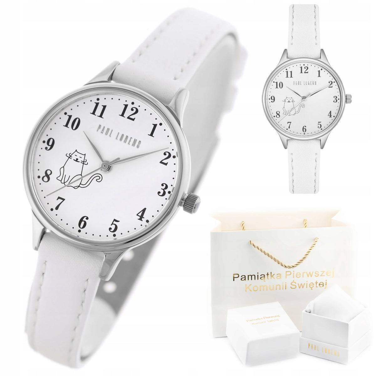 WHITE WATCH COMMUNION, PAUL LORENS SOUVENIR OF HOLY COMMUNION FOR A GIRL
