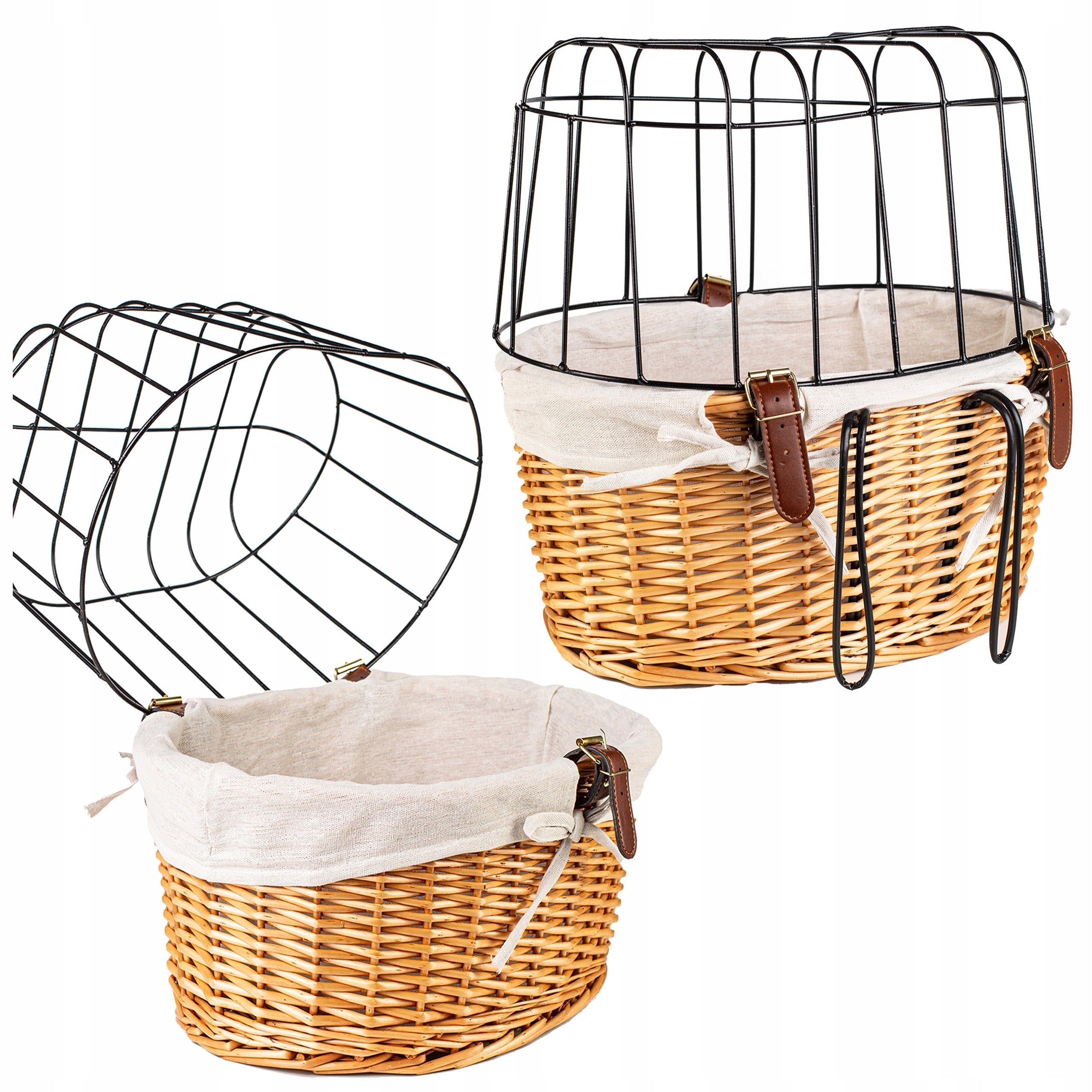 WICKER BICYCLE BASKET FOR MANAGER DOG TRANSPORTER FRONT BASKET