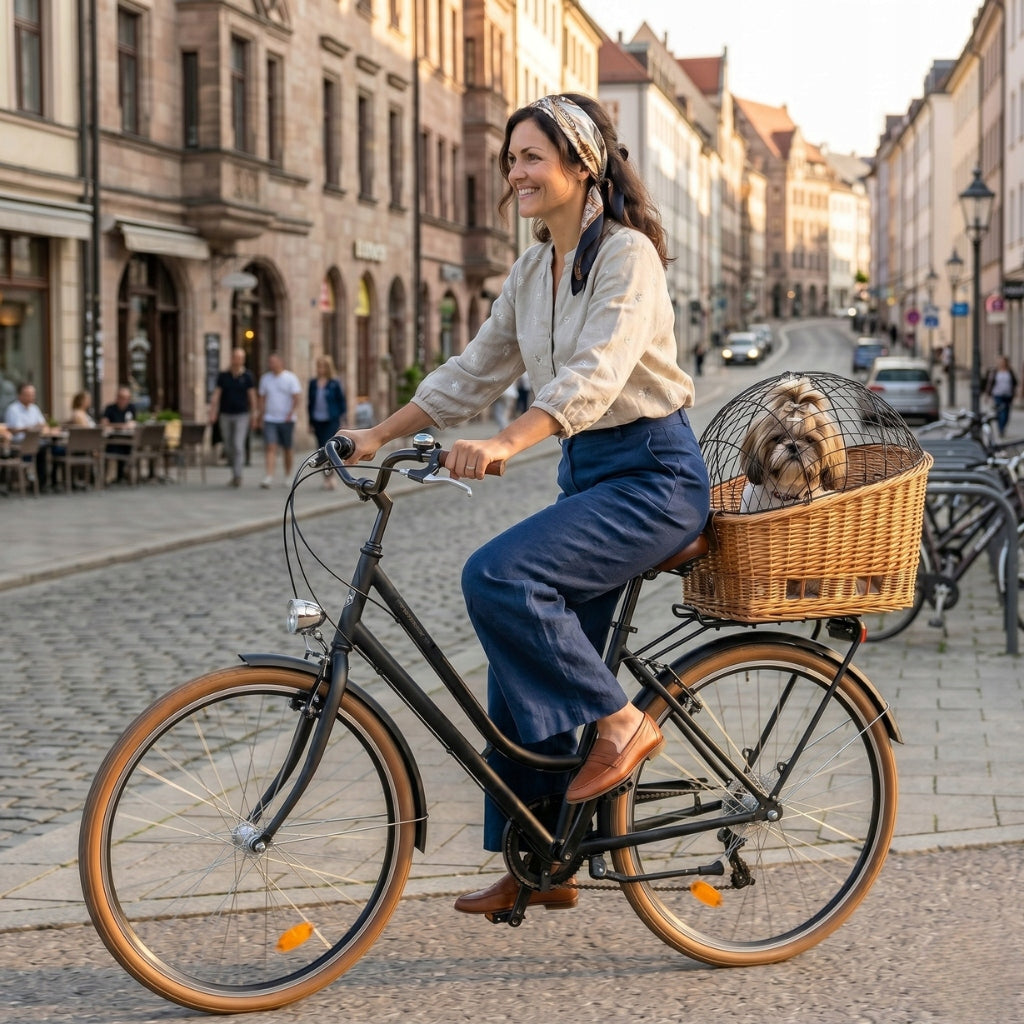 WICKER BIKE BASKET FOR LUGGAGE RACK DOG TRANSPORTER REAR BASKET LARGE Manufacturer code KOSZ ROWEROWY WIKLINOWY NA BAGAŻNIK KOSZYK
