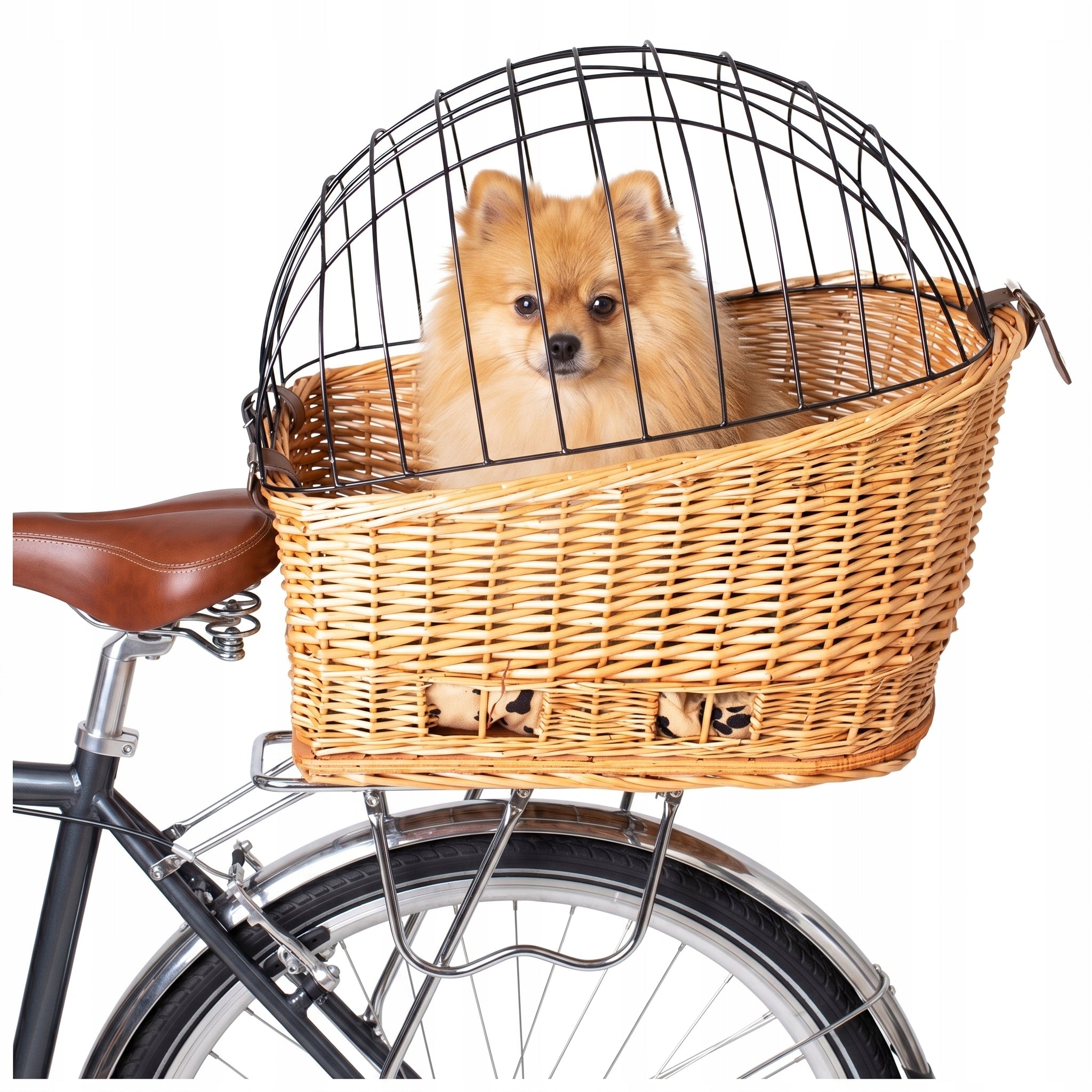 WICKER BIKE BASKET FOR LUGGAGE RACK DOG TRANSPORTER REAR BASKET LARGE