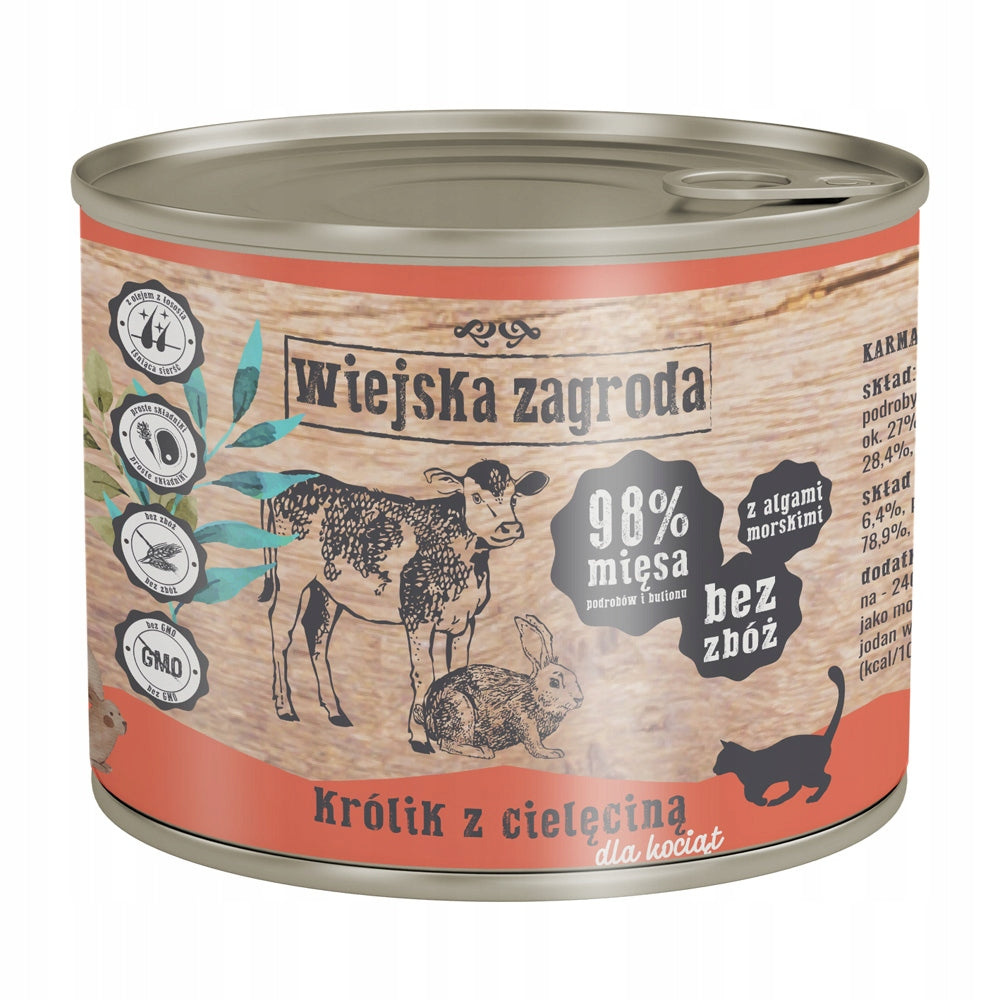 WIEJSKA ZAGRODA Wet cat food Kitten MIX OF FLAVORS 6x 200g Product weight 0.2 kg
