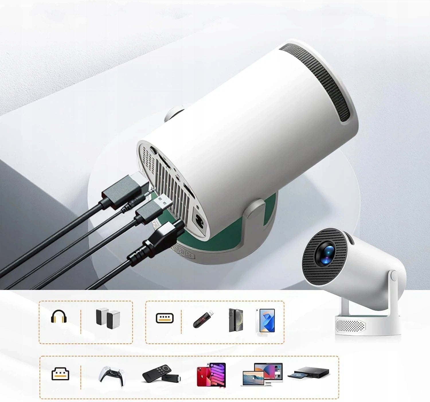 WIFI 6 ANDROID 11 BLUETOOTH 720P MULTIMEDIA PROJECTOR SUPPORT 4K HY300 Packaging status original
