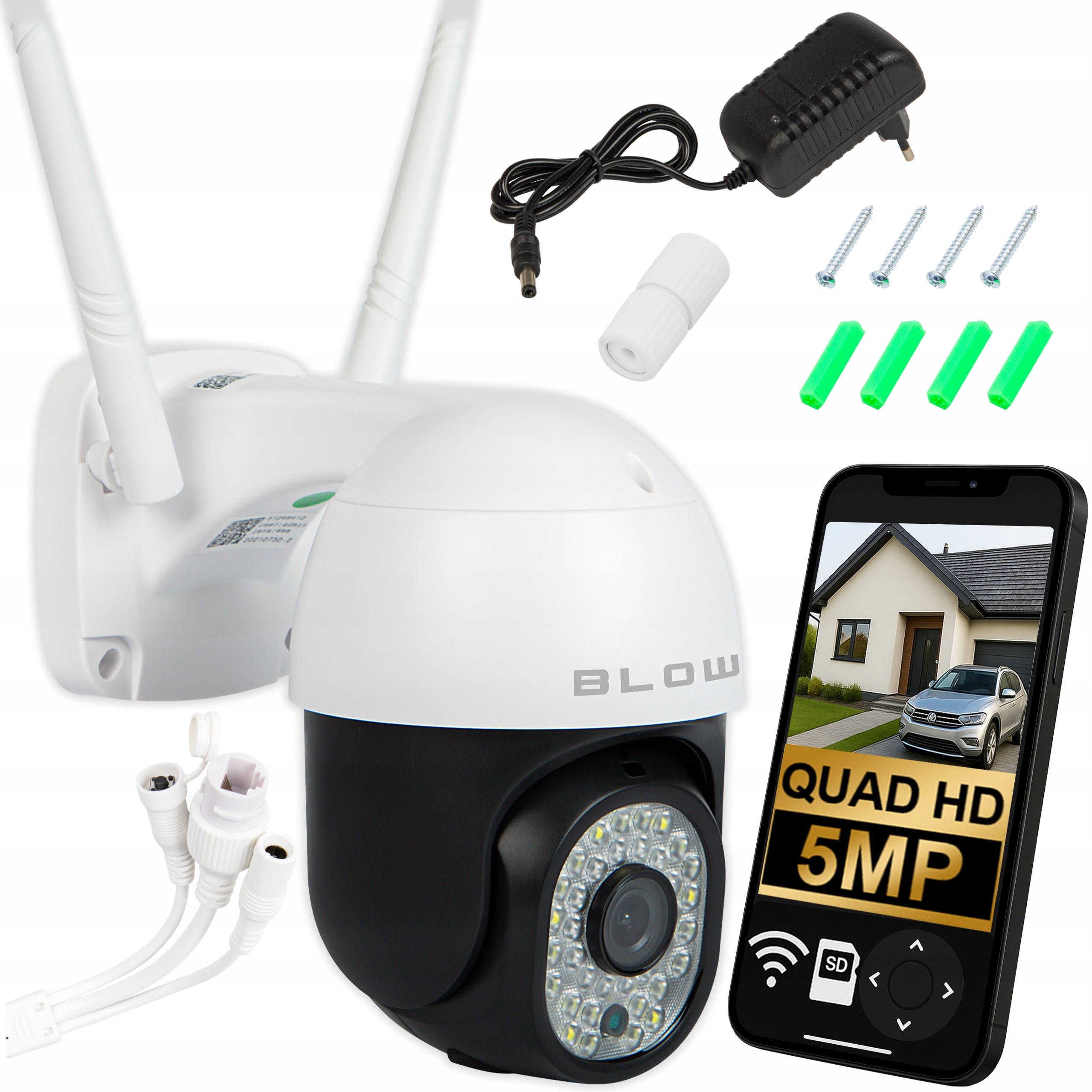WIFI CAMERA IP 5MP ROTATING ZOOM OUTDOOR DETECTION SMART HD ALARM IP66