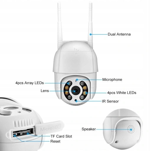WIFI IP SMART CAMERA FULL HD 4MP MONITORING 1080p ZOOM 4x DETECTION Model K615-JW