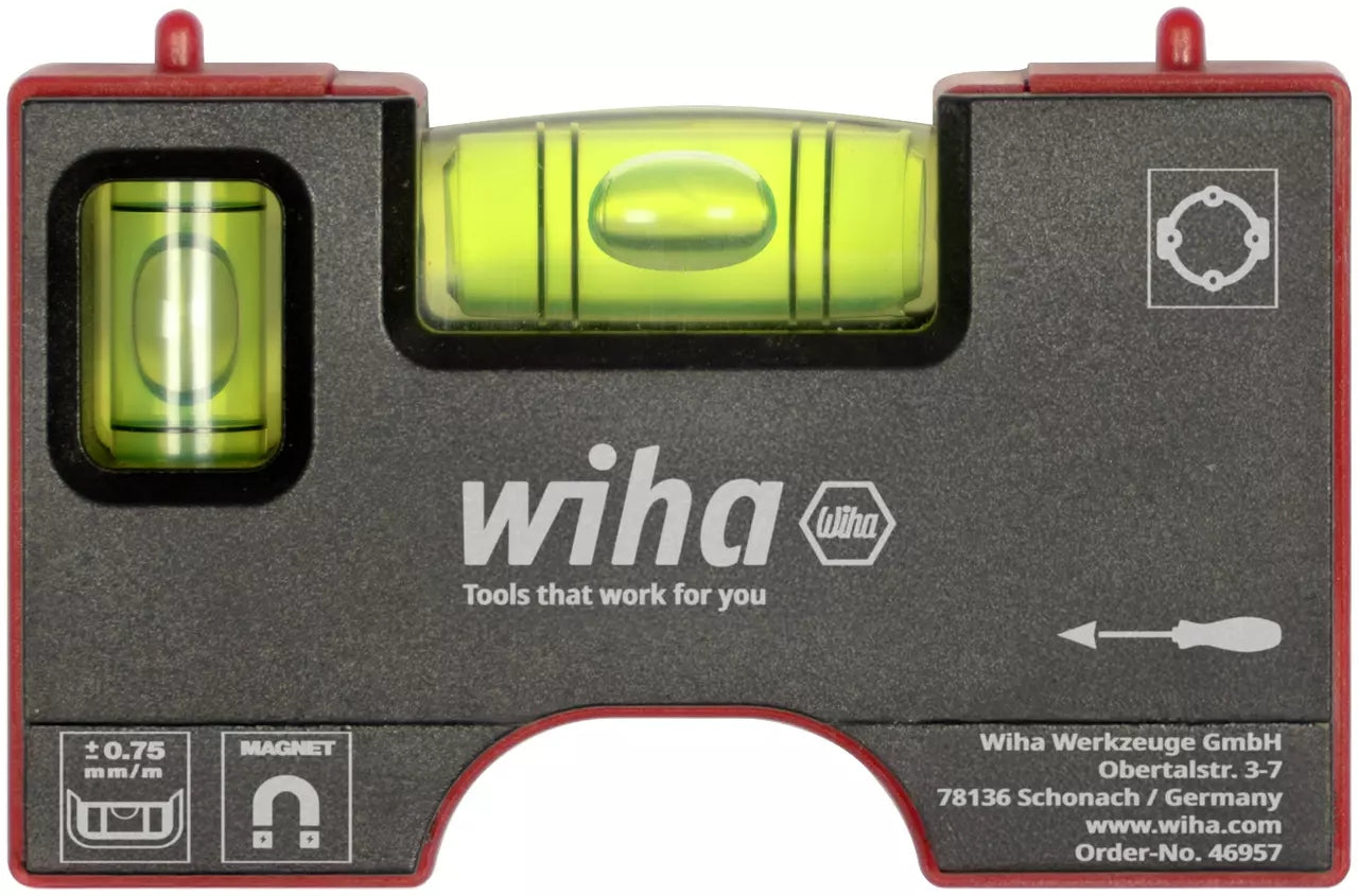 WIHA POCKET LEVEL 8 CM WITH MAGNET FOR ELECTRICIAN 46957 PROFESSIONAL