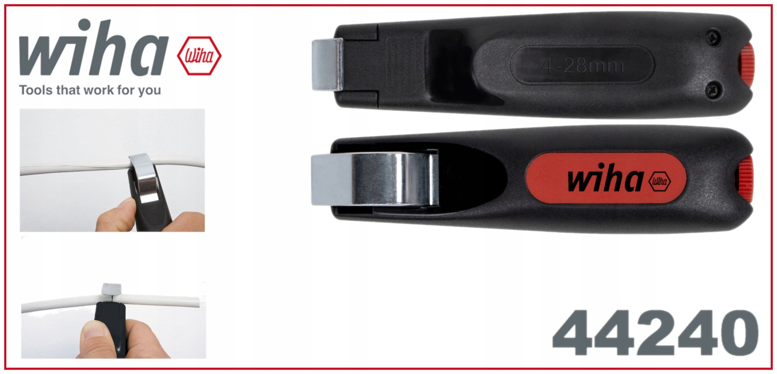 WIHA ROUND CABLE JACKET REMOVAL TOOL 44240 Packaging status original