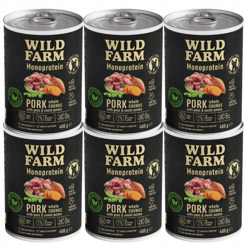 WILD FARM Monoprotein Pork 6x400g hypoallergenic dog food