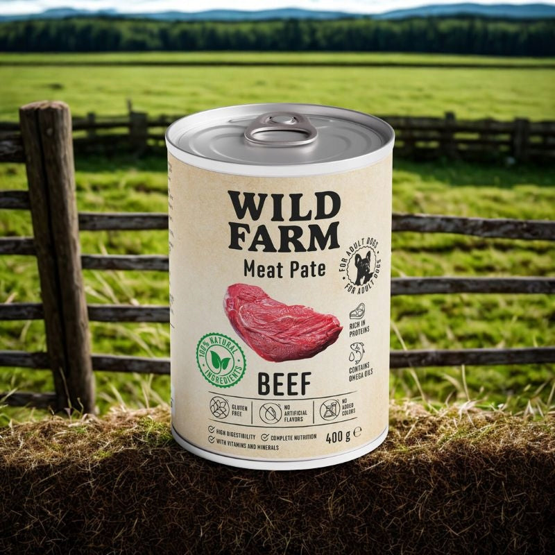 WILD FARM Pate Beef 400g Gluten Free Dog Food Product weight 0.4 kg