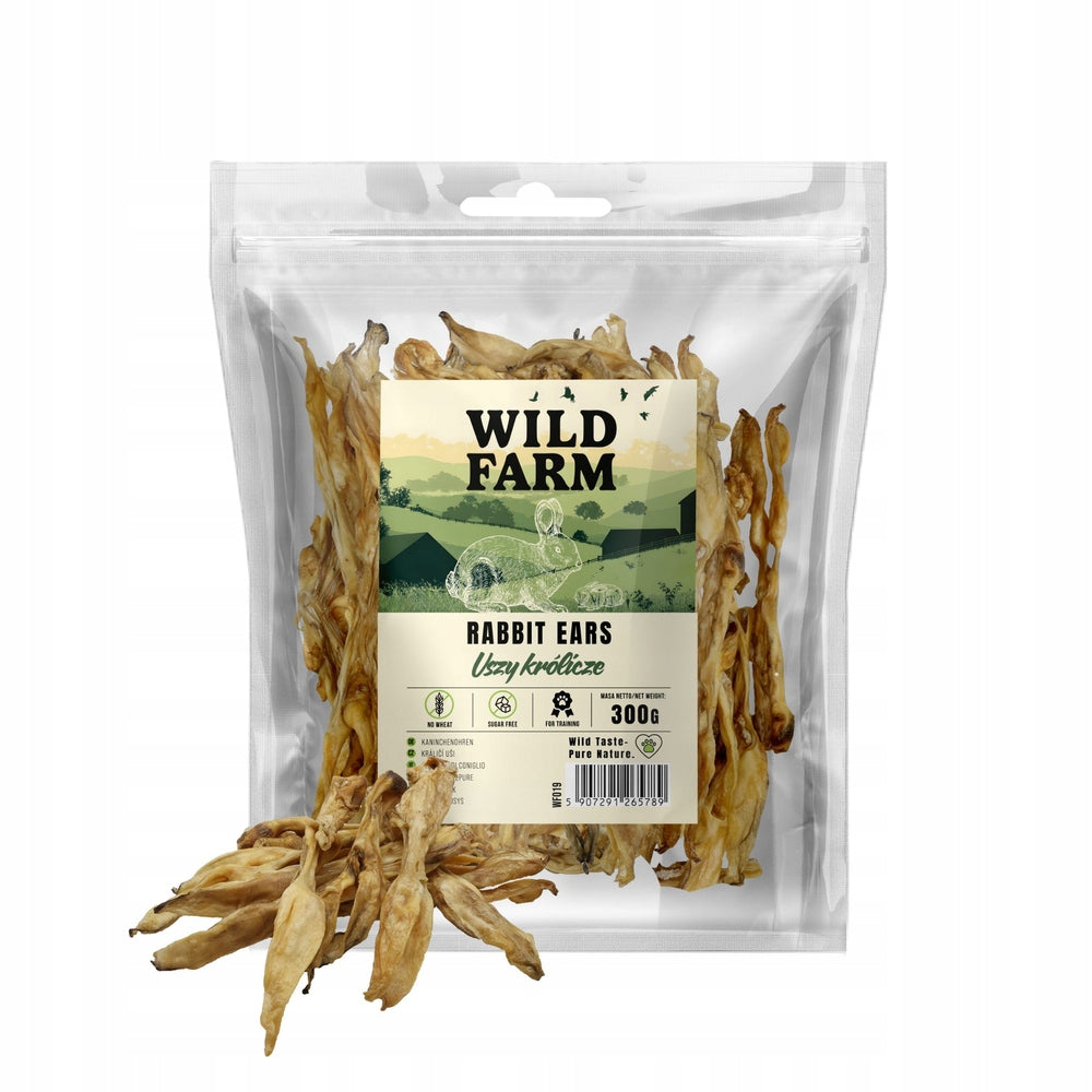 WILD FARM Rabbit Ears - Natural Dog Teether 300g