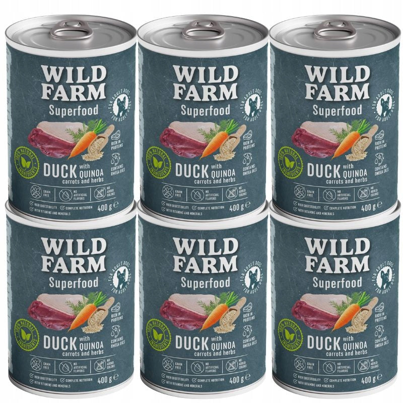 WILD FARM Superfood Duck 6x400g Grain Free Dog Food
