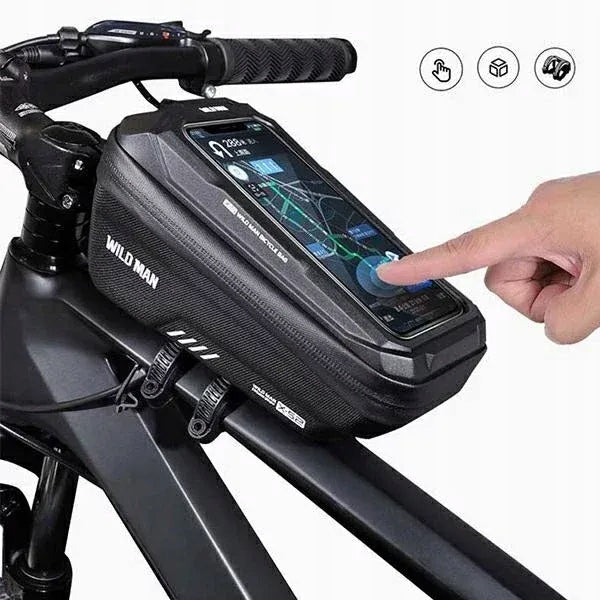 WILDMAN bicycle frame pouch with zipper 1L (4" - 7") XS2 black Brand Wild Man