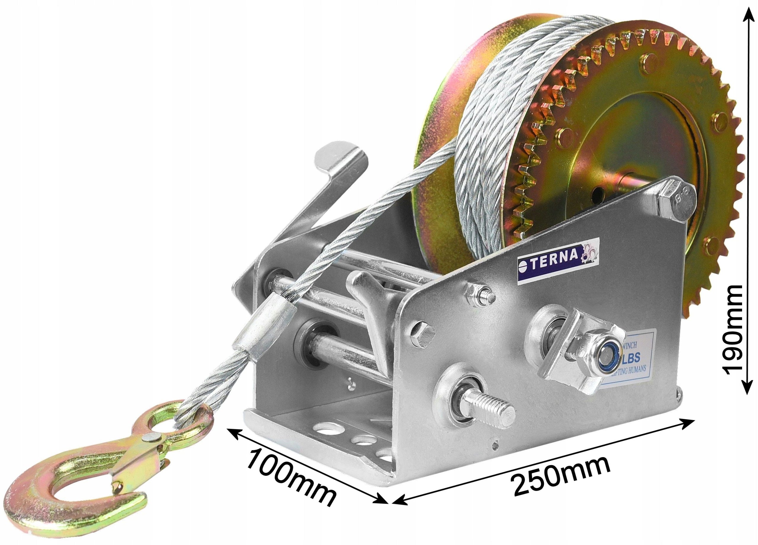 WINCH HAND CRANK ROPE WINCH 1588kg LEBIODKA COVER FREEBIE Manufacturer code Wyciągarka 3500