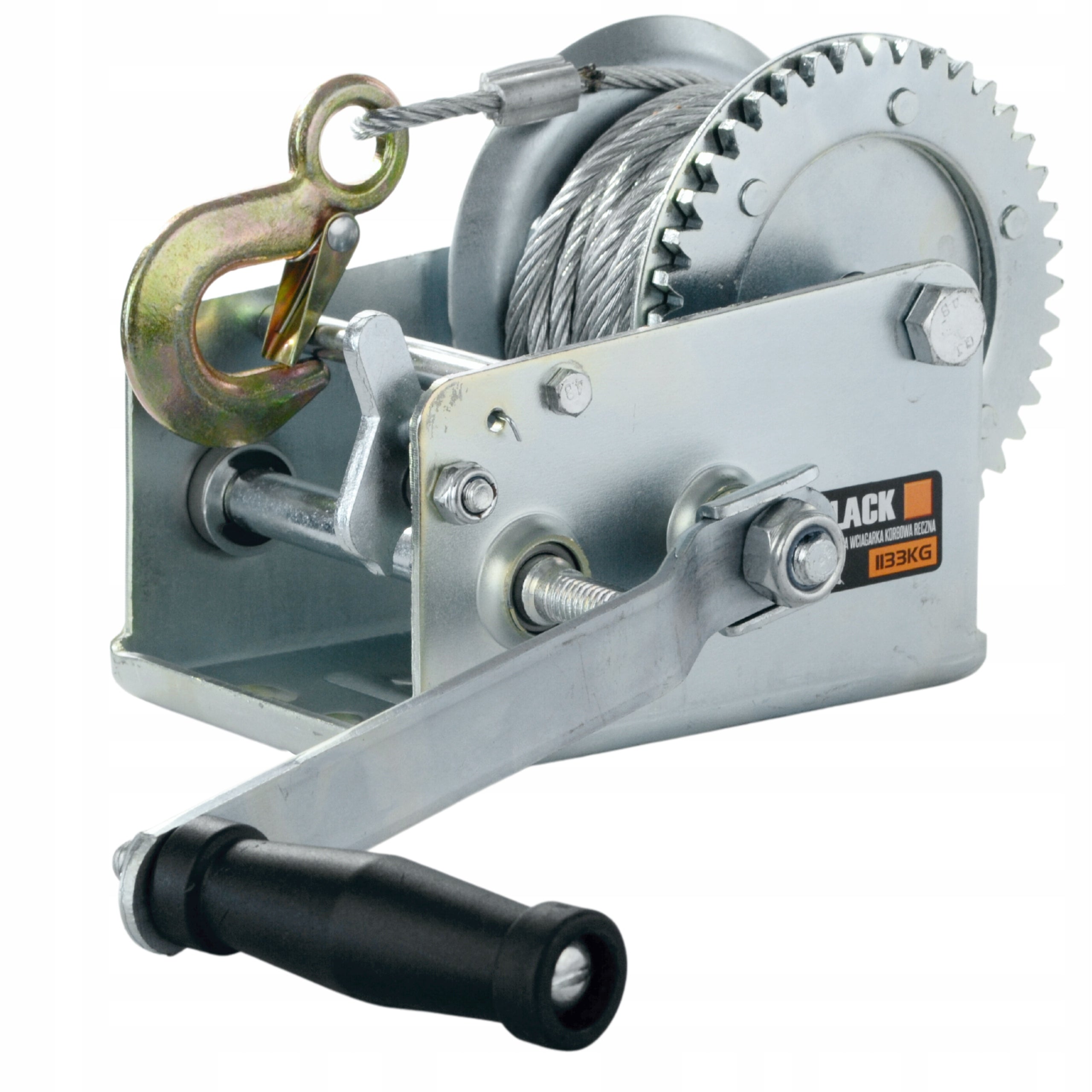 WINCH HAND ROPE CRANK WINCH 2500LBS 1133KG BLACK Brand Black