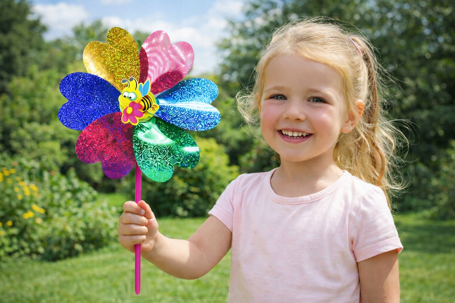 WINDMILL 29CM GARDEN HOLOGRAPHIC FOR BIKE STROLLER BALCONY GARDEN Kind windmill