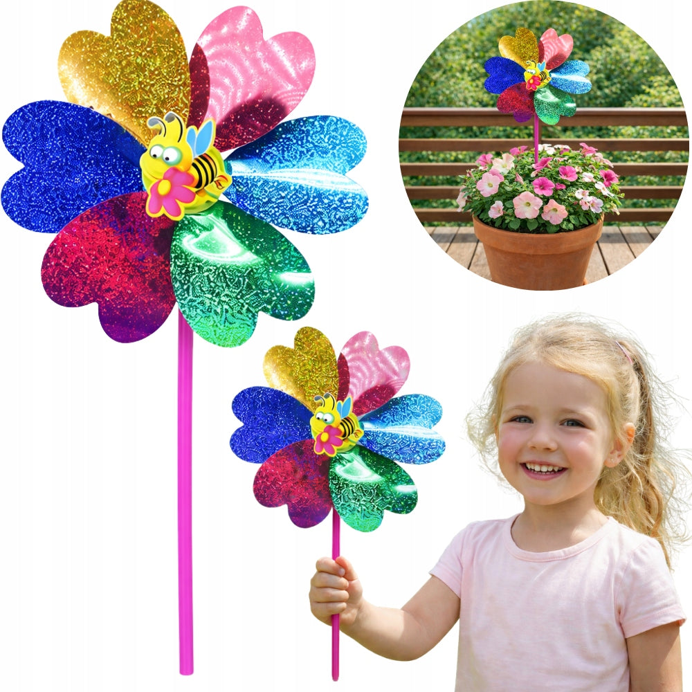 WINDMILL 29CM GARDEN HOLOGRAPHIC FOR BIKE STROLLER BALCONY GARDEN