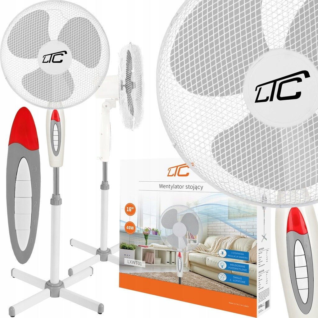 WINDMILL FLOOR STANDING FAN ADJUSTABLE STRONG 40W QUIET ROTARY
