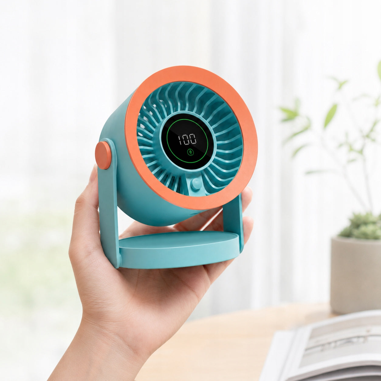WINDMILL LED Desk USB-C Mini Fan Quiet Powerful Cord FAN Functions tilt angle adjustment