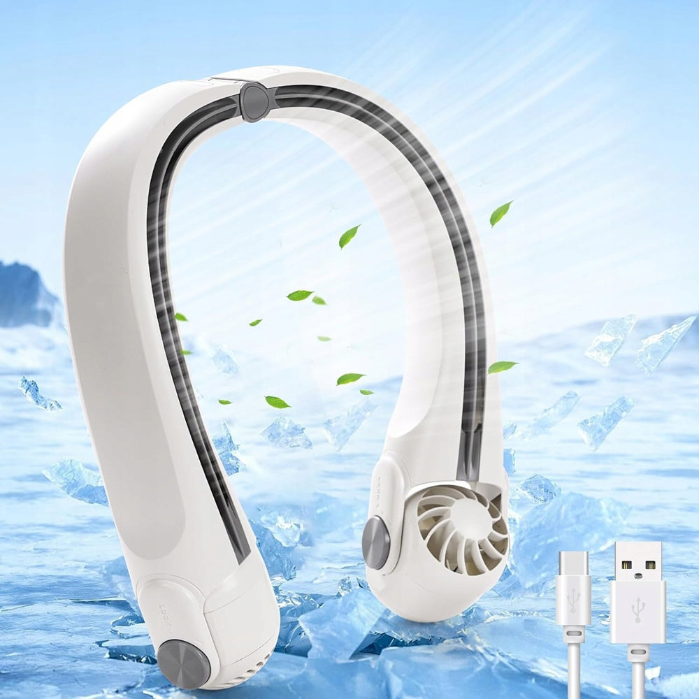 WINDMILL NECK FAN NECK USB-C PORTABLE 3 MODES 2400mAh Quiet Brand Bedee