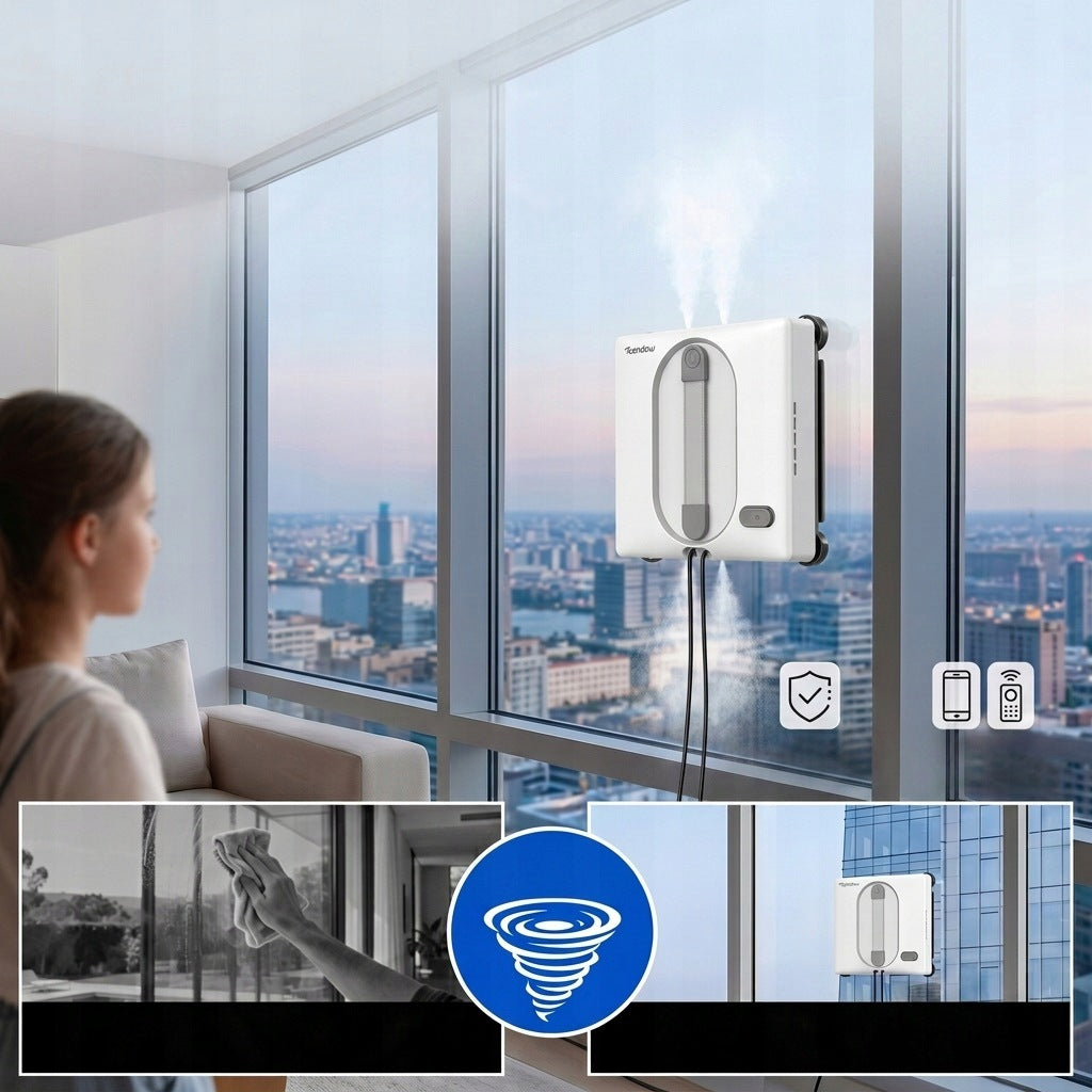 WINDOW CLEANER ROBOT AUTOMATIC SMART MIRROR WASHER SET 55W Brand Teendow