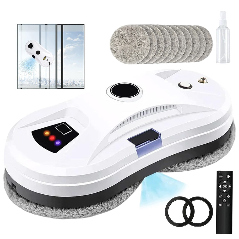 WINDOW CLEANING ROBOT 5600PA DOUBLE CLEANING SYSTEM 10 CLOTHS REMOTE CONTROL