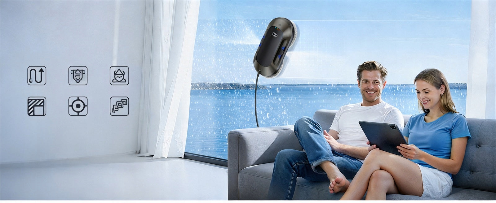 WINDOW CLEANING ROBOT INTELLIGENT ANTI-FALL WINDOW CLEANING ROBOT Brand no brand