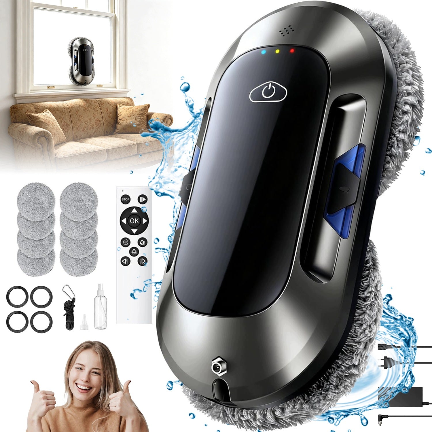 WINDOW CLEANING ROBOT INTELLIGENT ANTI-FALL WINDOW CLEANING ROBOT