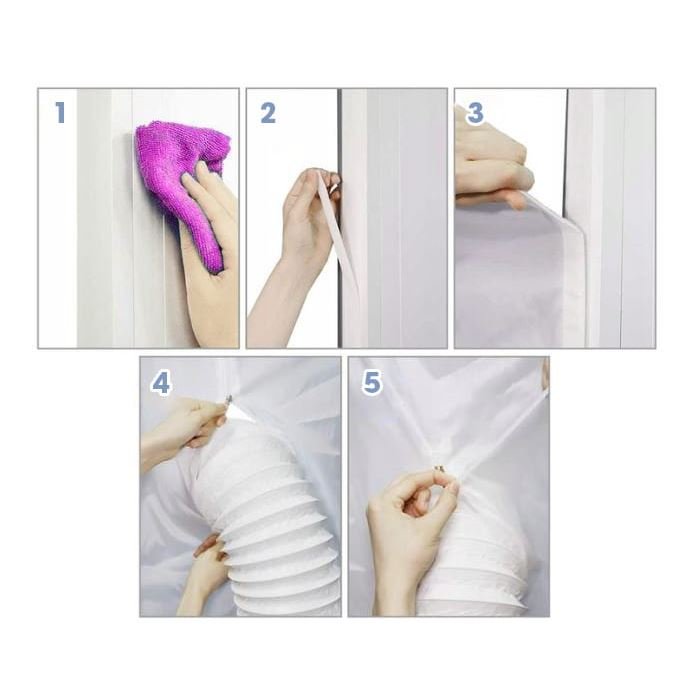 WINDOW SEAL FOR PORTABLE AIR CONDITIONER SLEEVE PIPE WINDOW BALCONY 208cm Dominant color white